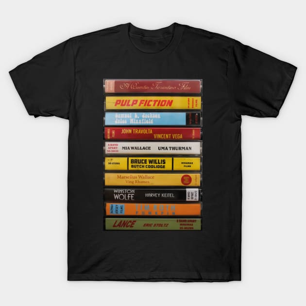 Pulp Fiction Cassettes T-Shirt by JordanBoltonDesign